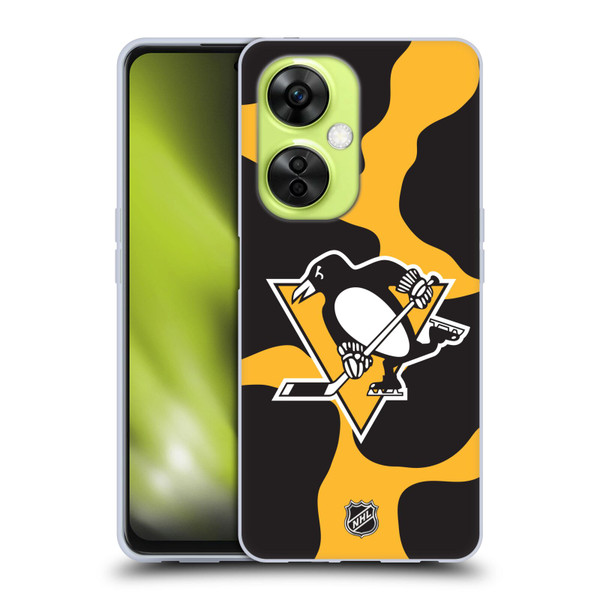 NHL Pittsburgh Penguins Cow Pattern Soft Gel Case for OnePlus Nord CE 3 Lite 5G