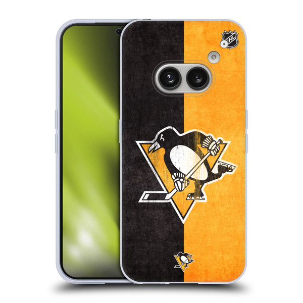 NHL Pittsburgh Penguins Half Distressed Soft Gel Case for Nothing Phone (2a)