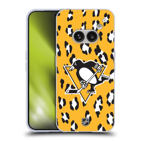 NHL Pittsburgh Penguins Leopard Pattern Soft Gel Case for Nothing Phone (2a)