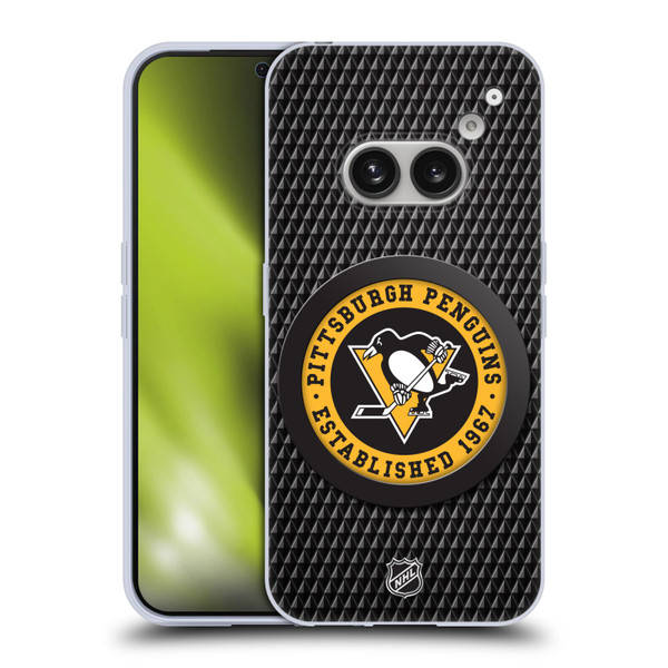 NHL Pittsburgh Penguins Puck Texture Soft Gel Case for Nothing Phone (2a)