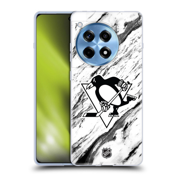 NHL Pittsburgh Penguins Marble Soft Gel Case for OnePlus 12R