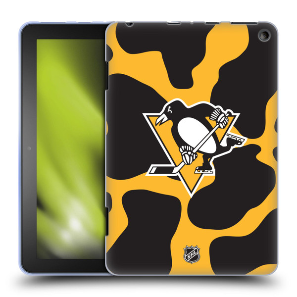 NHL Pittsburgh Penguins Cow Pattern Soft Gel Case for Amazon Fire HD 8/Fire HD 8 Plus 2020