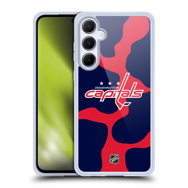 NHL Washington Capitals Cow Pattern Soft Gel Case for Samsung Galaxy A55 5G