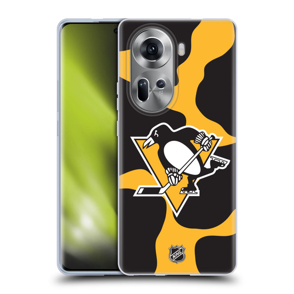 NHL Pittsburgh Penguins Cow Pattern Soft Gel Case for OPPO Reno11