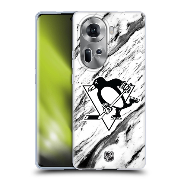 NHL Pittsburgh Penguins Marble Soft Gel Case for OPPO Reno11