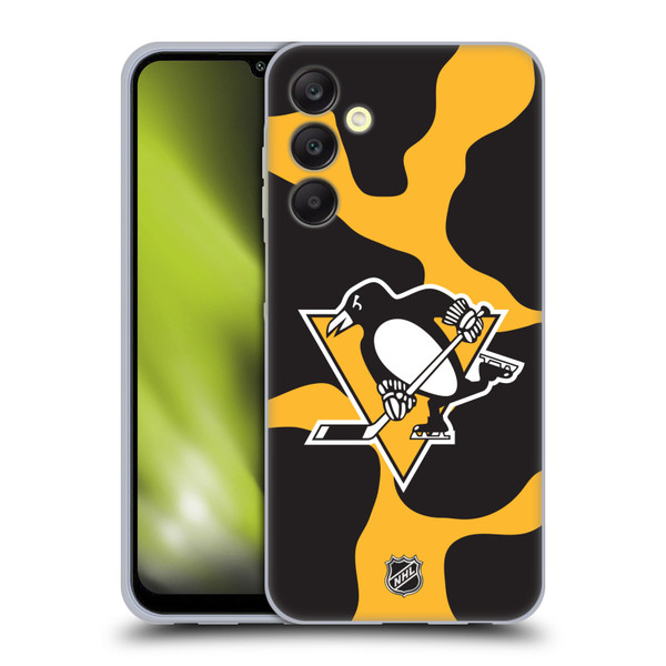NHL Pittsburgh Penguins Cow Pattern Soft Gel Case for Samsung Galaxy A25 5G