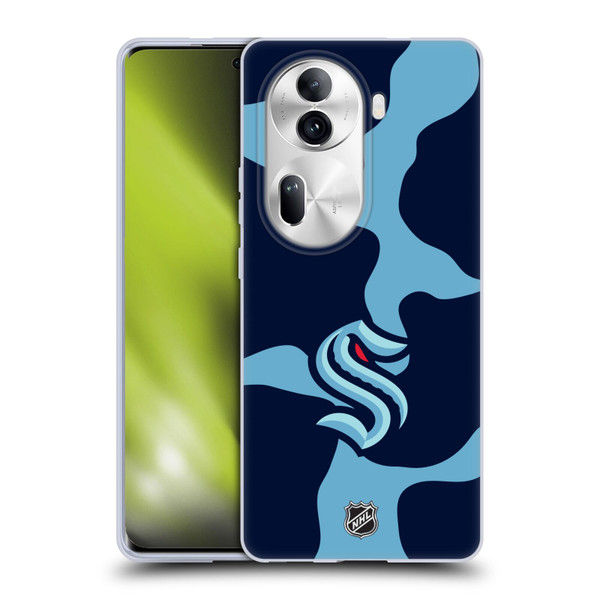 NHL Seattle Kraken Cow Pattern Soft Gel Case for OPPO Reno11 Pro