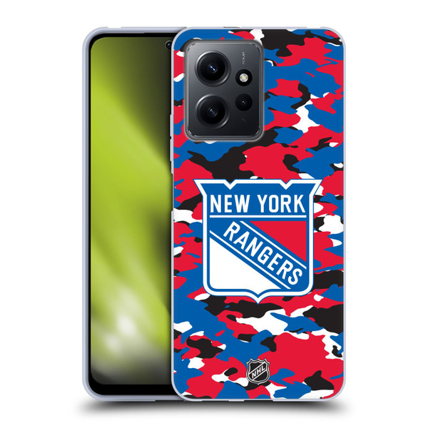 NHL New York Rangers Camouflage Soft Gel Case for Xiaomi Redmi Note 12 4G