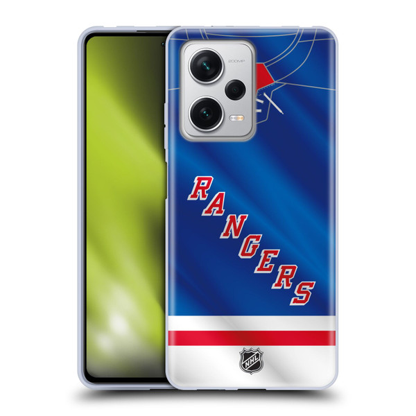 NHL New York Rangers Jersey Soft Gel Case for Xiaomi Redmi Note 12 Pro+ 5G