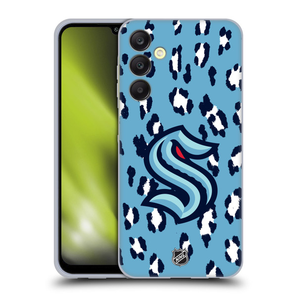 NHL Seattle Kraken Leopard Pattern Soft Gel Case for Samsung Galaxy A25 5G