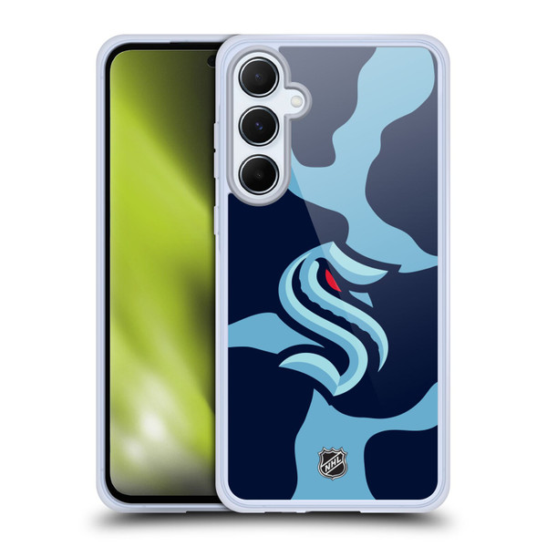 NHL Seattle Kraken Cow Pattern Soft Gel Case for Samsung Galaxy A55 5G
