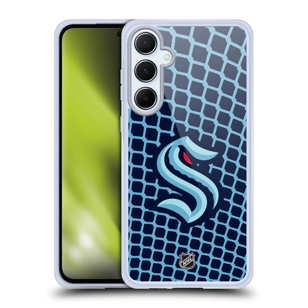 NHL Seattle Kraken Net Pattern Soft Gel Case for Samsung Galaxy A55 5G