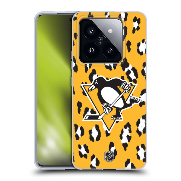 NHL Pittsburgh Penguins Leopard Pattern Soft Gel Case for Xiaomi 14 Pro
