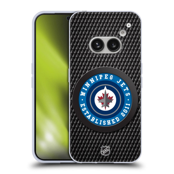 NHL Winnipeg Jets Puck Texture Soft Gel Case for Nothing Phone (2a)