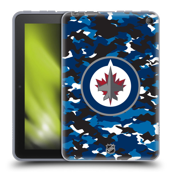 NHL Winnipeg Jets Camouflage Soft Gel Case for Amazon Fire 7 2022