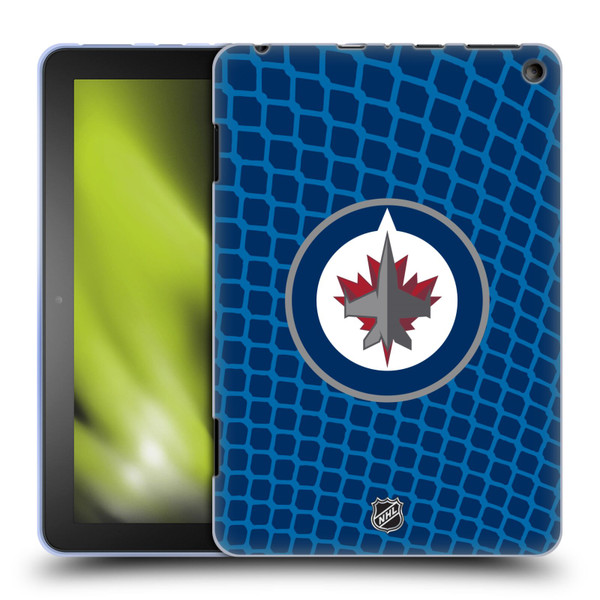 NHL Winnipeg Jets Net Pattern Soft Gel Case for Amazon Fire HD 8/Fire HD 8 Plus 2020