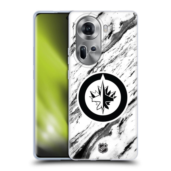 NHL Winnipeg Jets Marble Soft Gel Case for OPPO Reno11