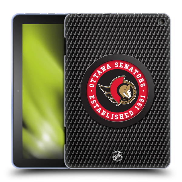 NHL Ottawa Senators Puck Texture Soft Gel Case for Amazon Fire HD 8/Fire HD 8 Plus 2020