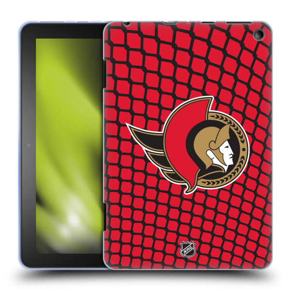 NHL Ottawa Senators Net Pattern Soft Gel Case for Amazon Fire HD 8/Fire HD 8 Plus 2020