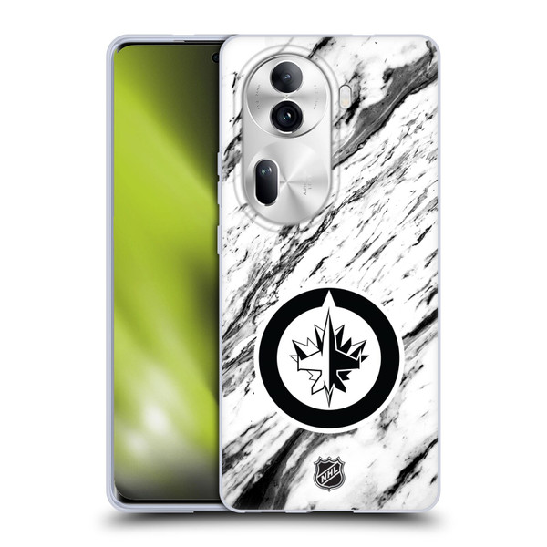 NHL Winnipeg Jets Marble Soft Gel Case for OPPO Reno11 Pro