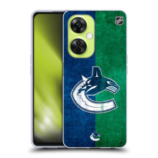 NHL Vancouver Canucks Half Distressed Soft Gel Case for OnePlus Nord CE 3 Lite 5G