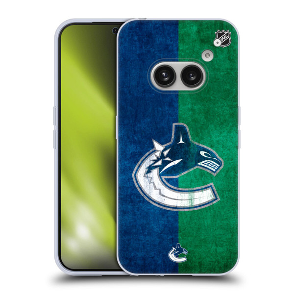 NHL Vancouver Canucks Half Distressed Soft Gel Case for Nothing Phone (2a)