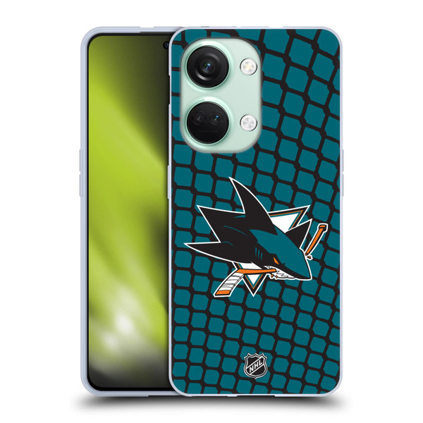NHL San Jose Sharks Net Pattern Soft Gel Case for OnePlus Nord 3 5G