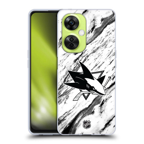 NHL San Jose Sharks Marble Soft Gel Case for OnePlus Nord CE 3 Lite 5G