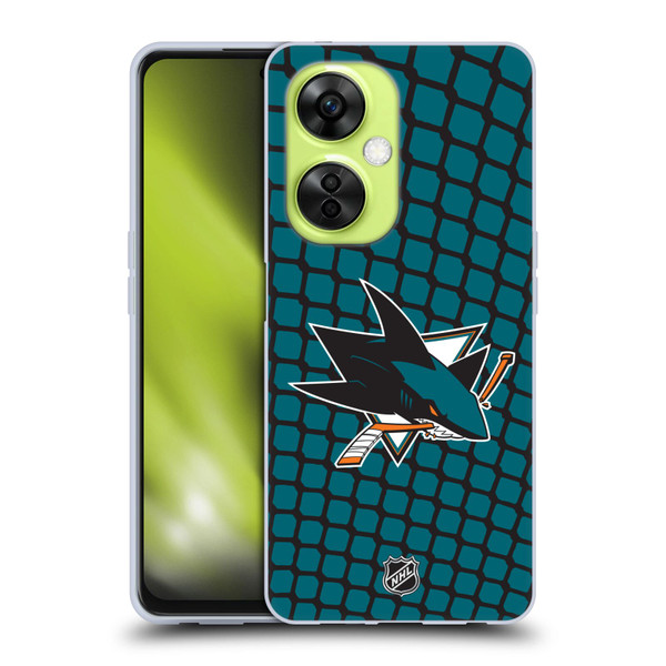 NHL San Jose Sharks Net Pattern Soft Gel Case for OnePlus Nord CE 3 Lite 5G