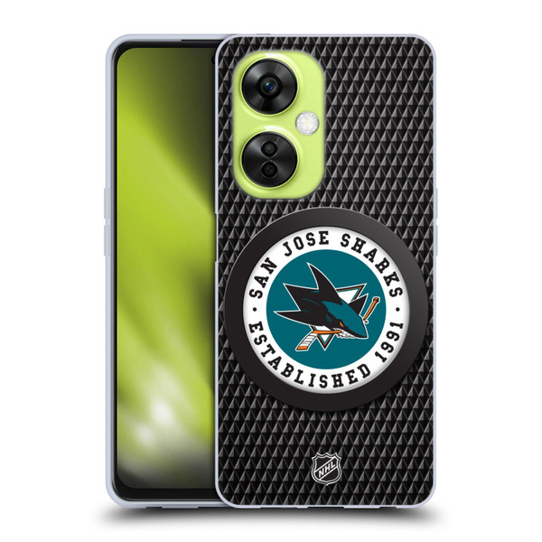 NHL San Jose Sharks Puck Texture Soft Gel Case for OnePlus Nord CE 3 Lite 5G