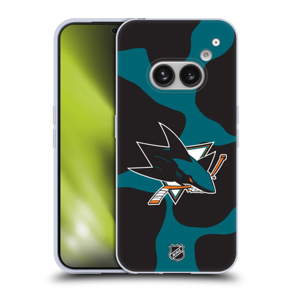 NHL San Jose Sharks Cow Pattern Soft Gel Case for Nothing Phone (2a)