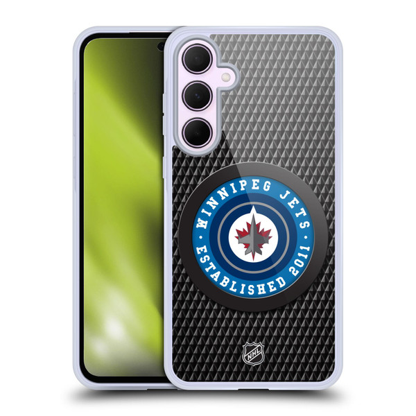 NHL Winnipeg Jets Puck Texture Soft Gel Case for Samsung Galaxy A35 5G