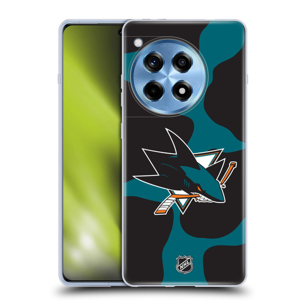 NHL San Jose Sharks Cow Pattern Soft Gel Case for OnePlus 12R