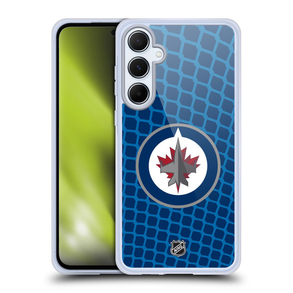 NHL Winnipeg Jets Net Pattern Soft Gel Case for Samsung Galaxy A55 5G