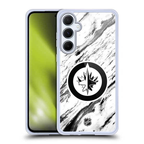 NHL Winnipeg Jets Marble Soft Gel Case for Samsung Galaxy A55 5G