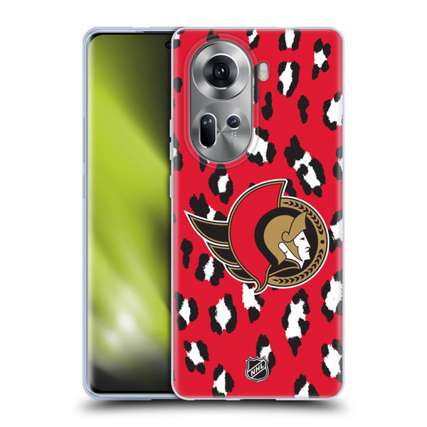 NHL Ottawa Senators Leopard Patten Soft Gel Case for OPPO Reno11