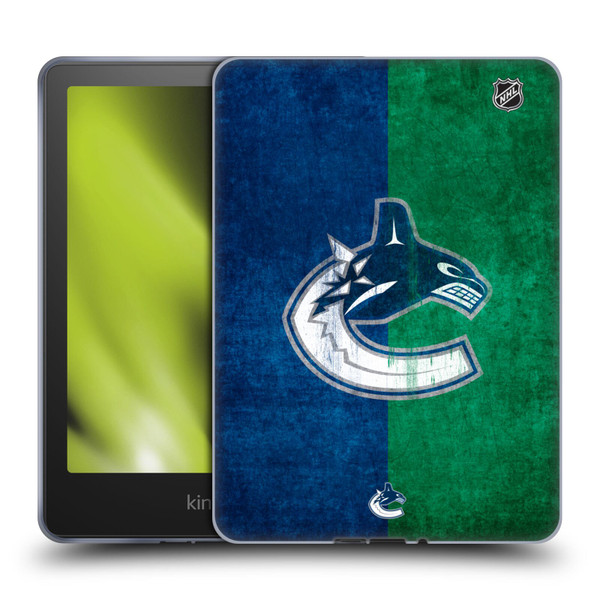 NHL Vancouver Canucks Half Distressed Soft Gel Case for Amazon Kindle Paperwhite 5 (2021)