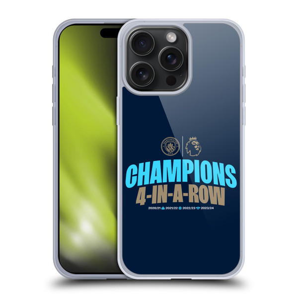 Manchester City Man City FC 2024 Premier League Champions 4 In A Row Dark Soft Gel Case for Apple iPhone 15 Pro Max Manchester City Man City FC 2024 Premier League Champions 4 In A Row Dark Soft Gel Case for Apple iPhone 15 Pro Max
