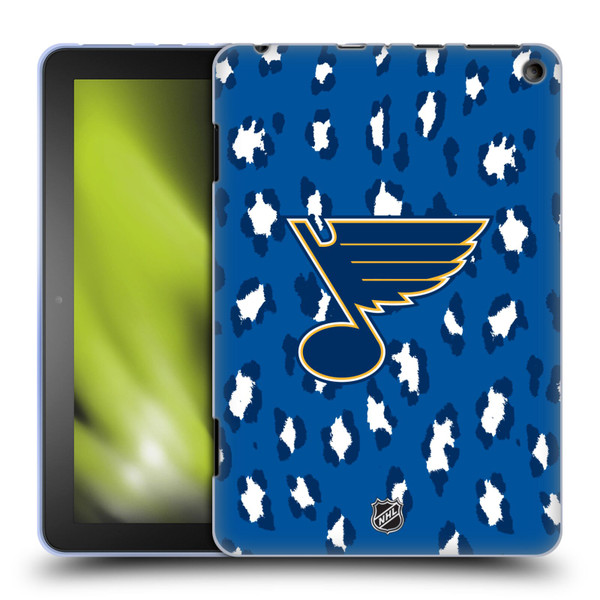 NHL St Louis Blues Leopard Patten Soft Gel Case for Amazon Fire HD 8/Fire HD 8 Plus 2020