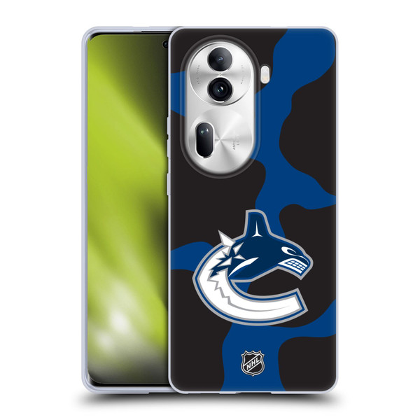 NHL Vancouver Canucks Cow Pattern Soft Gel Case for OPPO Reno11 Pro