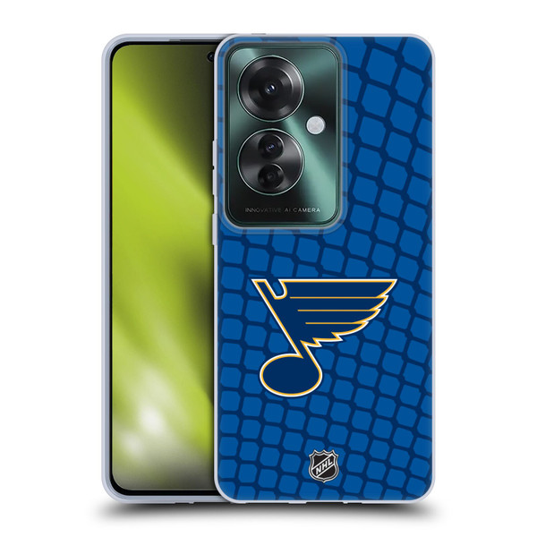 NHL St Louis Blues Net Pattern Soft Gel Case for OPPO Reno11 F 5G / F25 Pro 5G