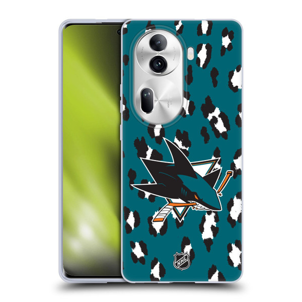 NHL San Jose Sharks Leopard Pattern Soft Gel Case for OPPO Reno11 Pro