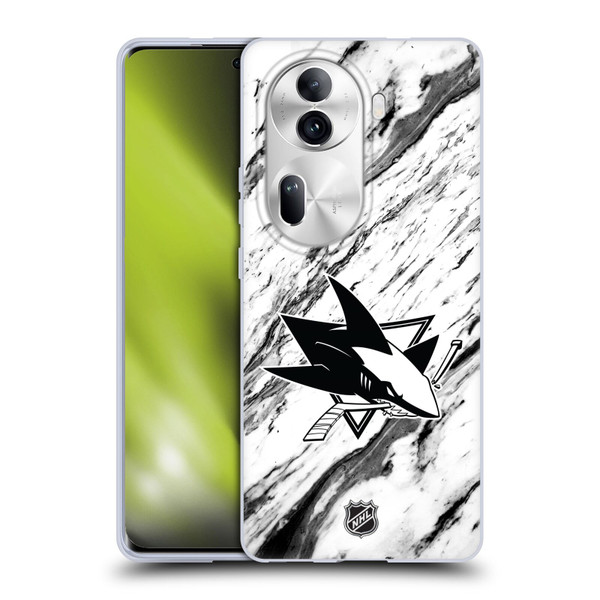 NHL San Jose Sharks Marble Soft Gel Case for OPPO Reno11 Pro
