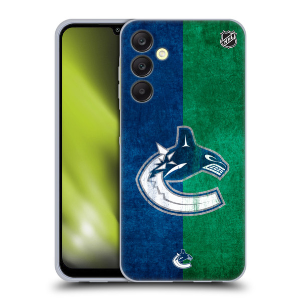 NHL Vancouver Canucks Half Distressed Soft Gel Case for Samsung Galaxy A25 5G