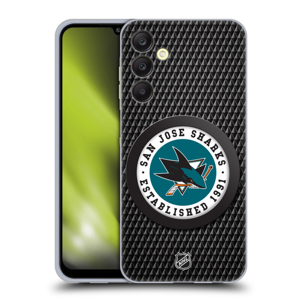 NHL San Jose Sharks Puck Texture Soft Gel Case for Samsung Galaxy A25 5G