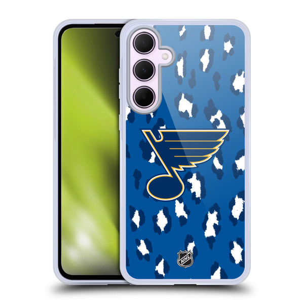 NHL St Louis Blues Leopard Pattern Soft Gel Case for Samsung Galaxy A35 5G