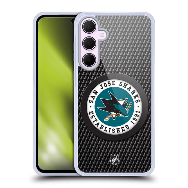 NHL San Jose Sharks Puck Texture Soft Gel Case for Samsung Galaxy A35 5G