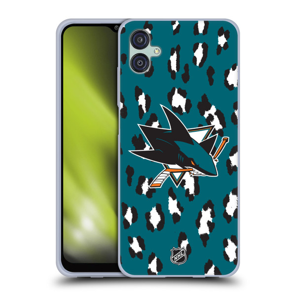 NHL San Jose Sharks Leopard Pattern Soft Gel Case for Samsung Galaxy M04 5G / A04e