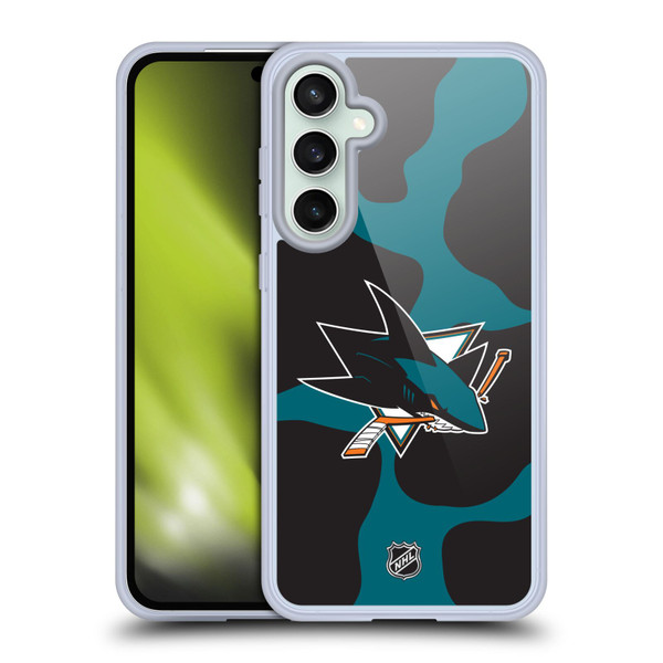 NHL San Jose Sharks Cow Pattern Soft Gel Case for Samsung Galaxy S23 FE 5G