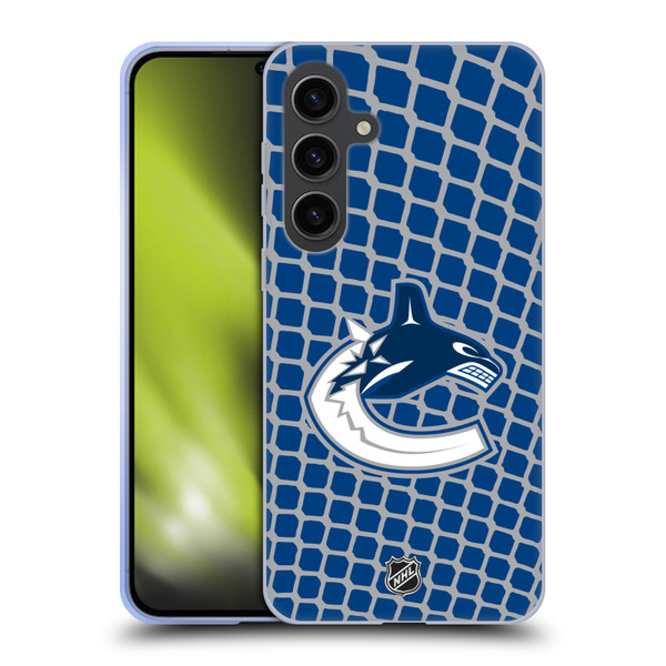 NHL Vancouver Canucks Net Pattern Soft Gel Case for Samsung Galaxy S24+ 5G
